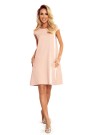  314-1 CELINE Trapezoidal dress with pockets - pastel rose 