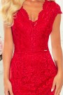  316-1 Lace dress with neckline - red 