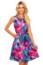  296-3 VICTORIA Trapezoidal dress with blue and pink flowers 