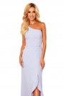  317-2 One shoulder long dress - light heather 