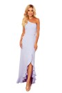  317-2 One shoulder long dress - light heather 