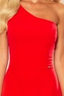  317-1 One shoulder long dress - red 