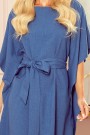 287-9 SOFIA Butterfly dress - pattern - blue linen 