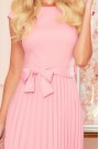  311-7 LILA Pleated dress with short sleeves - powder pink 