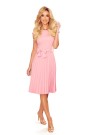  311-7 LILA Pleated dress with short sleeves - powder pink 