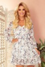  295-2 BAKARI flimsy dress with a neckline - flowers boho on a light background 