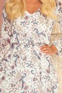  295-2 BAKARI flimsy dress with a neckline - flowers boho on a light background 