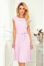  311-6 LILA Pleated dress with short sleeves - bright heather 