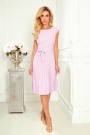  311-6 LILA Pleated dress with short sleeves - bright heather 