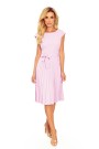  311-6 LILA Pleated dress with short sleeves - bright heather 