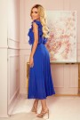  315-2 EMILY Pleated dress with frills and neckline - Blue 