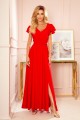  310-2 LIDIA long dress with neckline and frills - red 