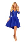  210-12 NICOLLE - dress with longer back with lace neckline - CLASSIC BLUE 