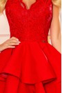  321-1 Exclusive dress with lace neckline - RED 