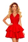  321-1 Exclusive dress with lace neckline - RED 