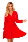  339-1 BINDY Feminine dress with a neckline - red 