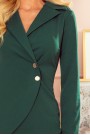  340-1 Assumed dress with buttons and a collar - matte - green 