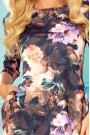  40-14 Jola - dress with pockets - brown with flowers 