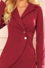  340-3 Assumed dress with buttons and a collar - Burgundy color 