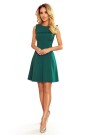 334-1 BLANKA - Flared dress with a frill - green color 