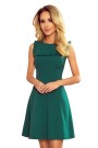  334-1 BLANKA - Flared dress with a frill - green color 