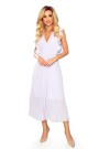  315-4 EMILY Pleated dress with frills and neckline - heather color 