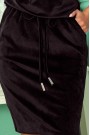  13-129 Sports dress with binding and pockets - velor - black 