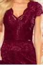  316-7 Lace dress with neckline - plum color 