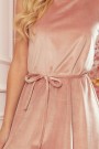  296-7 VICTORIA Trapezoidal dress - velor - dirty pink 