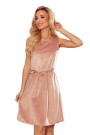  296-7 VICTORIA Trapezoidal dress - velor - dirty pink 