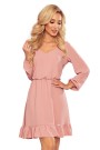  295-5 BAKARI flimsy dress with a neckline - dirty pink 