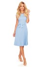  311-8 LILA Pleated dress with short sleeves - bright blue 