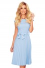  311-8 LILA Pleated dress with short sleeves - bright blue 