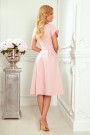  348-1 SCARLETT - flared dress with a neckline - powder pink 