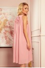  350-2 ALIZEE - chiffon dress with a binding - powder pink 