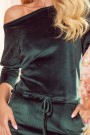  13-134 Sports dress with binding and pockets - velor - green 