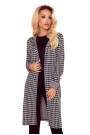  218-6 Coat with hood and pockets - houndstooth 