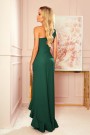  317-3 One shoulder long dress - dark green 