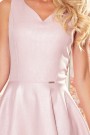  114-14 Flared dress - heart-shaped neckline - powder pink + glitter 