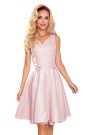  114-14 Flared dress - heart-shaped neckline - powder pink + glitter 