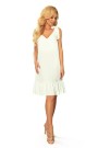  306-4 ROSITA Dress with bows on the shoulders and frill - ECRU 