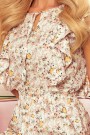  351-1 VALENTINE Dress with frills and a double skirt - pink flowers 