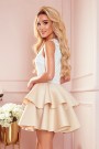  368-2 ZLATA two-color dress with lace neckline and foam - beige 