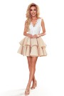  368-2 ZLATA two-color dress with lace neckline and foam - beige 