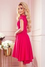  300-6 PATRICIA - dress with longer back with lace neckline - raspberry color 