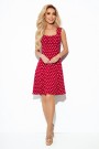  241-2 STELLA Dress with a neckline - burgundy in polka dots 