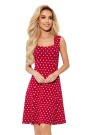  241-2 STELLA Dress with a neckline - burgundy in polka dots 