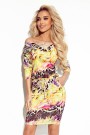  13-138 Sports dress with pockets - colorful leopard pattern 