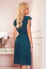  374-1 POLINA Pleated dress with a neckline and frills - green 