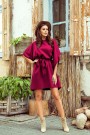  287-18 SOFIA Butterfly dress with a binding at the waist - Burgundy color 